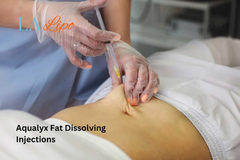 woman having fat dissolving injections Glossop in the stomach