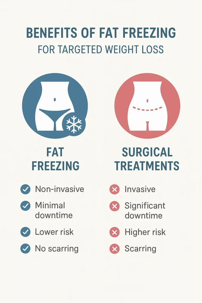 graphic showing the benefits of fat freezing Glossop