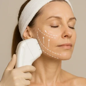 Woman having HI-FU to reduce wrinkles call LA LIPO Glossop Now!