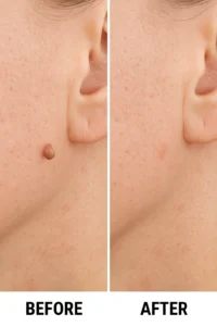 Skin tags removal Glossop before and after