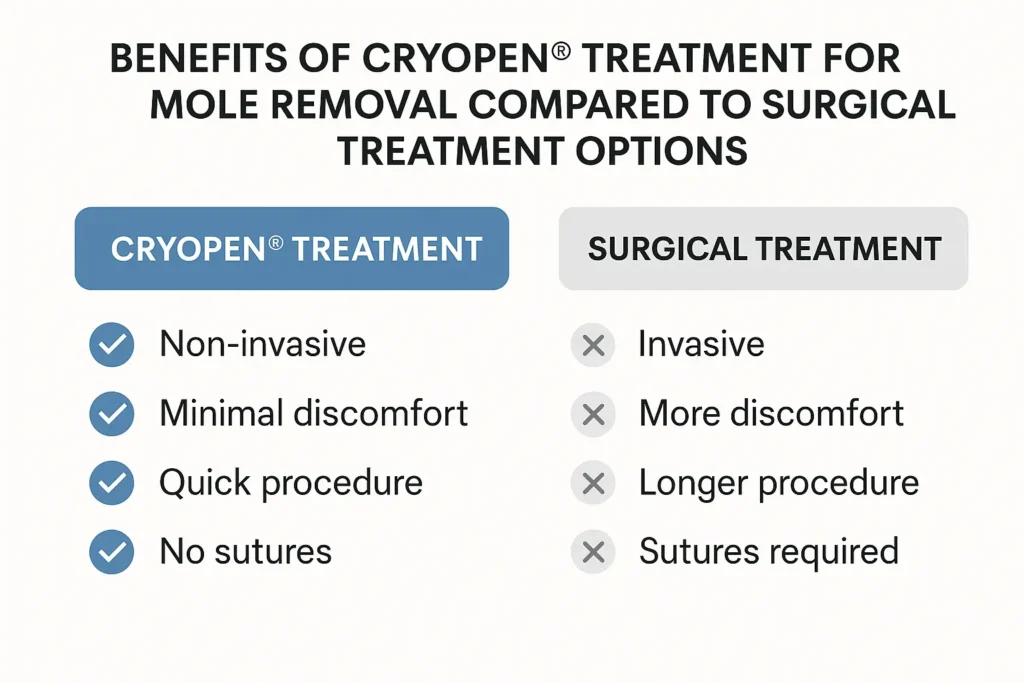 Benefits of facial mole removal Glossop - call our team today to book a consultation